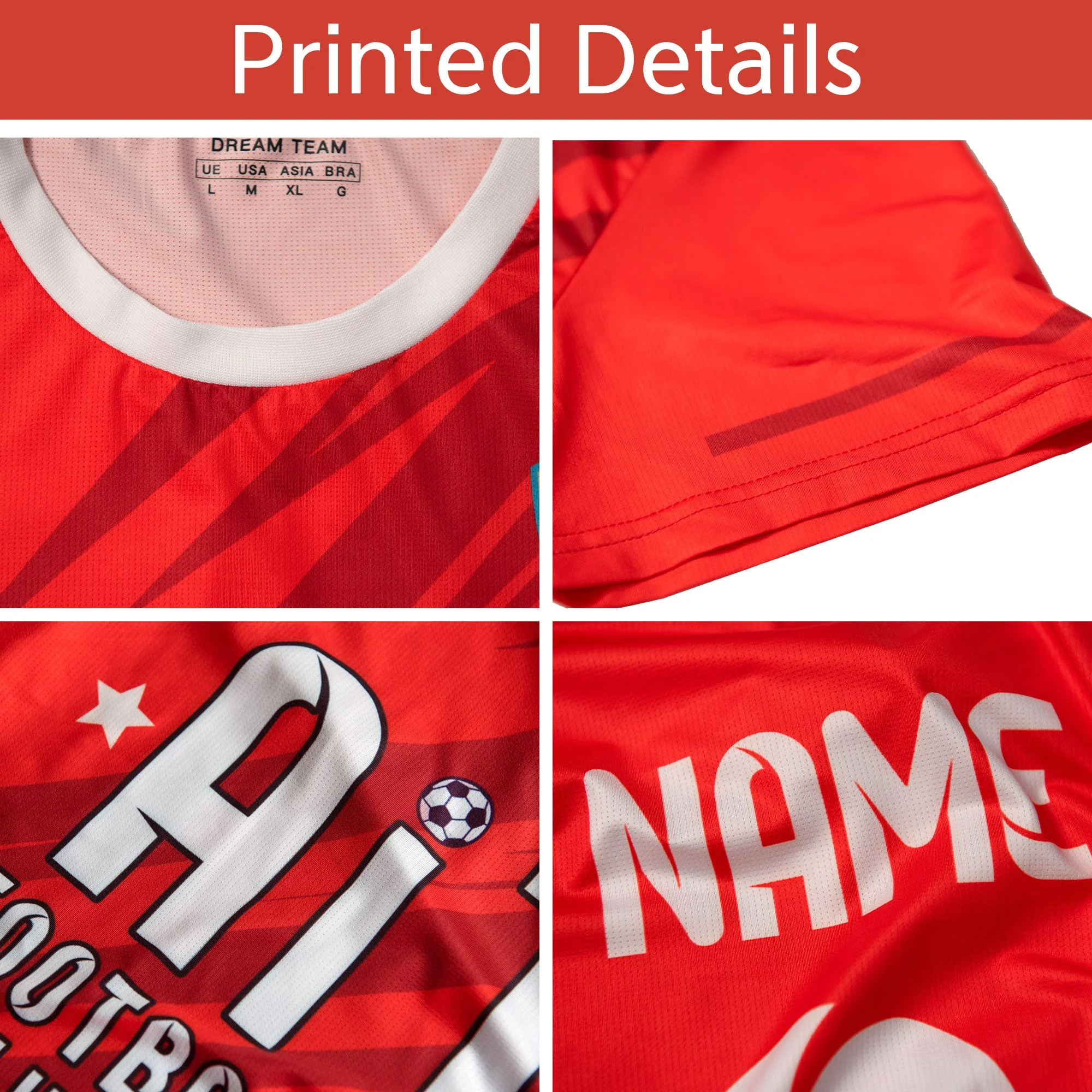Custom Red Navy Casual Outdoor Soccer Sets Jersey - Image 5